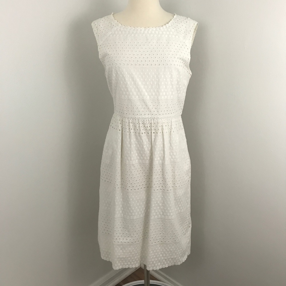 J. Crew Cotton Eyelet Lace White Dress